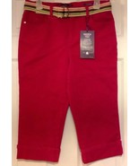 NEW Gloria Vanderbilt Hot Pink Classic Fit Cuffed Slimming Capri Jeans w... - $19.79
