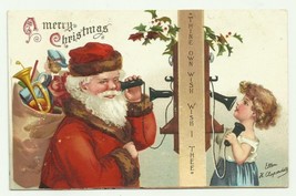 Vintage Christmas Postcard - &quot;A Merry Christmas&quot; Greetings 1900&#39;s  - £7.02 GBP