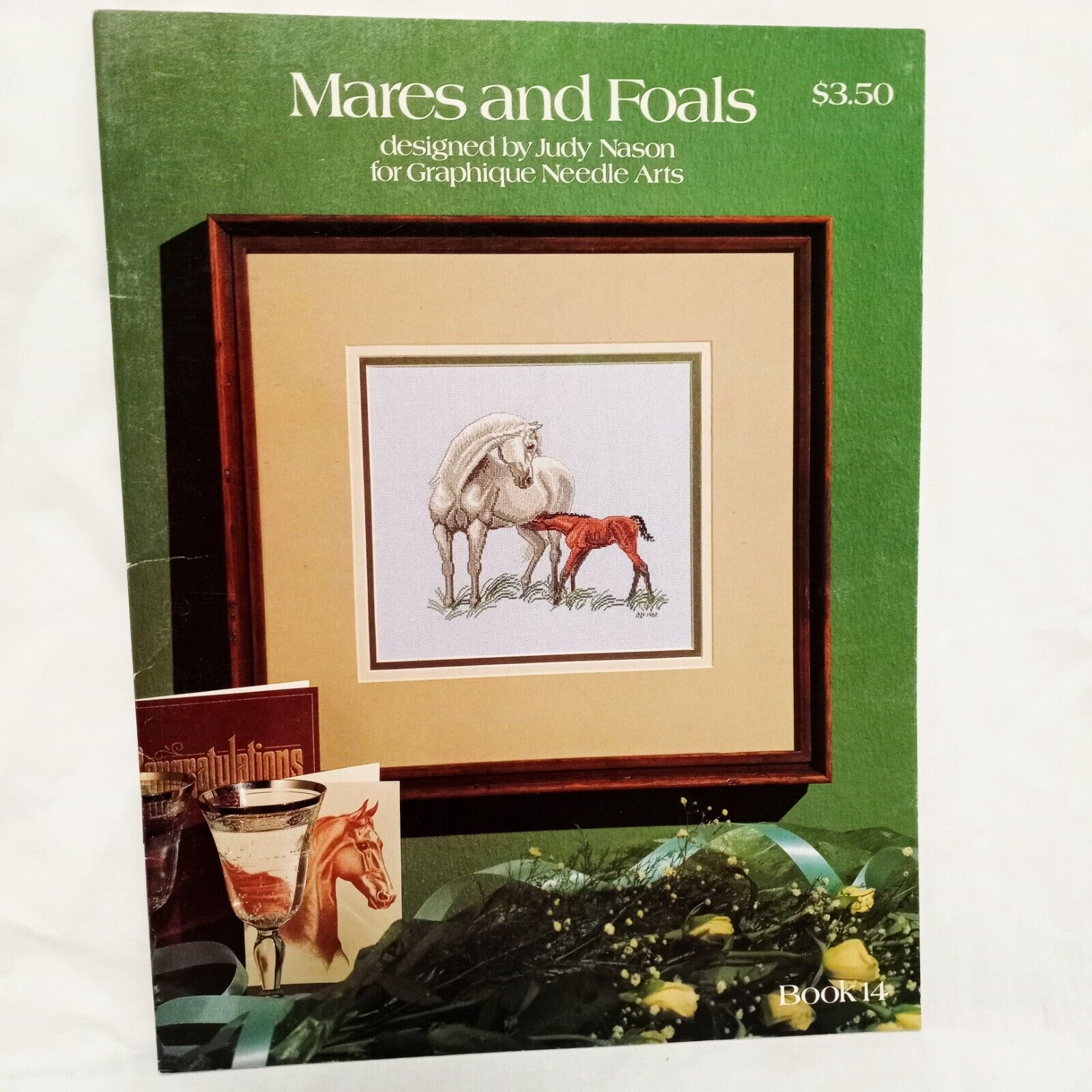 Mares and Foals Horses Cross Stitch Leaflet Judy Nason 1982 Graphique Needle Art - $18.99