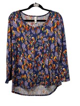 LuLaRoe Lynnae Small Shirt Leaf Leaves Long Sleeved Top High Low Hem Tee... - $3.46