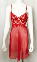 Millesia France Nightgown Red Embroidered Sheer Nightie size XS  - £26.07 GBP