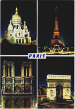 Postcard France Paris 4 Historic Must See Sites  6 x 4&quot; - $4.95