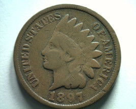1897 9/9 Not Listed Super Clear Indian Cent Penny Very Good Vg Nice Original - £27.97 GBP