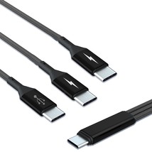 Usb C Splitter Cable,Usb C Male To 3 Type-C Male Charge Cable,3 In 1 Nylon Braid - £14.93 GBP