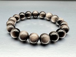 Handcrafted Natural Silver Obsidian Crystal Bracelet - $19.76