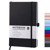 A5 PU Leather Notebook Business Notepad 96 Sheets Inner Pages(Ink Black) - £3.15 GBP