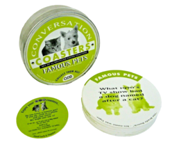 Famous Pets Conversation Coasters Complete Set of 24 in Tin - £6.95 GBP