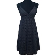 Calvin Klein Black Eyelet Cotton Knee Length Dress Size 0 - £24.98 GBP