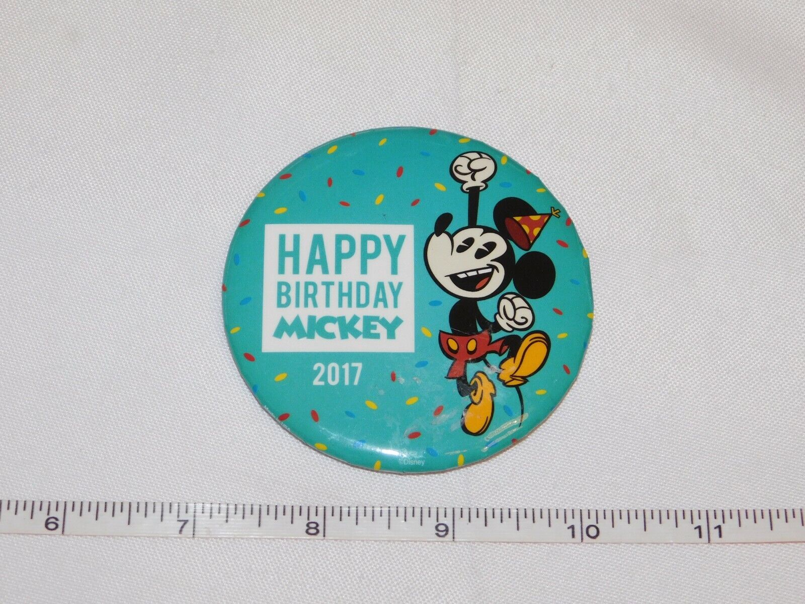 Walt Disney World Disneyland Happy Birthday Mickey 2017 pin parks Aqua - $10.29