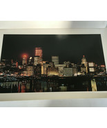vintage glossy large picture poster Pittsburgh skyline at night photo im... - $19.75
