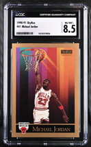 Michael Jordan 1990-91 Skybox Card #41- CGC Graded 8.5 NM-Mint+ (Chicago Bulls/H - £29.85 GBP