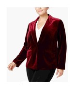 INC Womens Plus 3X Port Dark Red Velvet Single Button Classic Fit Blazer... - $67.21 CAD