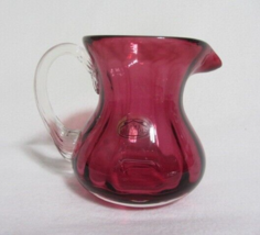 Vintage Home Essentials Cranberry &amp; Crystal Small Pitcher Creamer w/ Label - $7.69