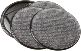 4" round Reusable Carpet Bottom Furniture Caster Cups, 4-Pack, Gray - $11.38