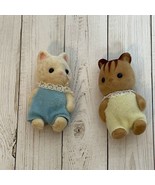 Sylvanian Families Calico Critters Baby Silk Cat and Toddler Chipmunk Figures - $9.46