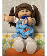 Vintage Cabbage Patch Kid Girl With Pacifier HM#4 Brown Hair Brown Eyes ... - €261,84 EUR