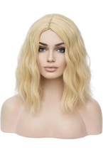 BERON 14 Inches Blonde Wig Short Curly Wig with Bangs Women Girl&#39;s Charming Wig - £11.66 GBP