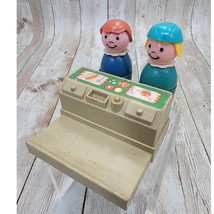 Vintage Fisher Price Little People Street Food Counter &amp; 2 Little People... - $27.61