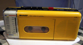 SHARP QT-V5 RADIO CASSETTE RECORDER Yellow  - SERVICED - $225.00
