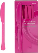 Amscan Bright Pink Big Party Pack Plastic Knives - Pack of 100 - £21.64 GBP