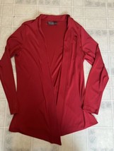 Chico&#39;s Travelers Red no wrinkle open front cardigan jacket Size Medium 1 - $26.82