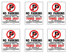 Hillman English White No Parking Sign 19&#39;&#39; H X 15&#39;&#39; W in. (6-PACK) - $24.74