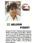 ⭕VTG Formula 1 NELSON PIQUET pocket calendar 1985 F1 pilot - $13.87 CAD