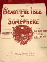 Beautiful Isle of Somewhere Piano Sheet Music Whaley Royce &amp; Co Toronto VTG - £11.66 GBP