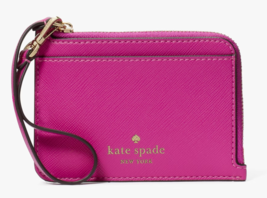 Kate Spade Schuyler Pink Small Card Holder Wristlet Baja Rose KE701 Wallet NWT - £28.47 GBP