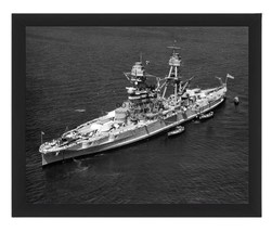 Uss Arizona BB-39 Navy Battleship At Sea 8X10 B&amp;W Framed Photo - £15.73 GBP