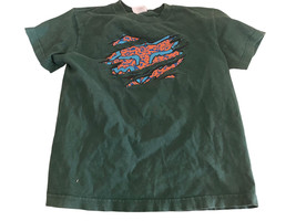 Vintage Fox Racing green SS T Shirt Kids M Y2K Boys motocross - £11.64 GBP