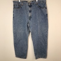 Levis Mens Blue Jeans Size 42&quot; x 30&quot; 550 Button Fly Zipper Denim Pants - £13.37 GBP