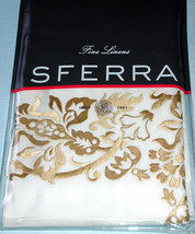 Sferra Saxon Euro Sham Champagne Embroidery 560TC Egyptian Percale Italy New - £79.07 GBP
