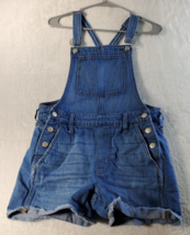 Madewell Short Overall Womens Size XS Blue Denim 100% Cotton Pockets Sle... - $13.64
