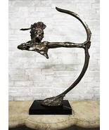 Large 32&quot; Tall Sioux Indian Warrior Statue Short-bow Archer Indian Bust ... - $293.38 CAD