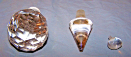 Lot of 3 Assorted Size, Shaped Clear Glass Stoppers-Prism Ball, Small Je... - £9.23 GBP