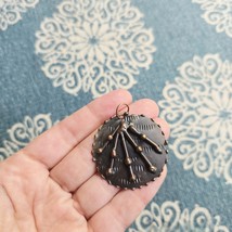 Vintage Bohemian Boho Fall Autumn Leaf Bronze &amp; Gold Pendant - $22.99