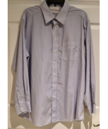 Roundtree &amp; Yorke Gold Label Mens Poplin No-Iron Dress Shirt Blue Fitted... - $27.67