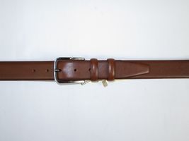 Men Cognac Genuine Leather Belt PIERO ROSSI Turkey Soft Full Grain #Cognac-A image 3