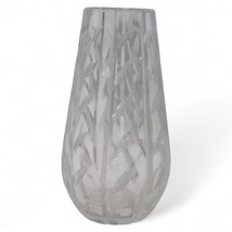 Waterford Lead Crystal Vase 9&quot; Tall With Frosted &amp; Clear Bamboo Pattern - $64.82