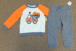 Boys Halloween Sweatshirt Sweatpants 2 Pc Dump Truck Pumpkin Set-size 24... - £13.42 GBP