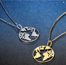 Exquisite World Map Pendant Necklace - FAST SHIPPING!!! - $91.95 MXN