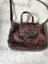 brown BOC home of the Brave Print Purse Bag Double Handle and Shoulder S... - $37.07