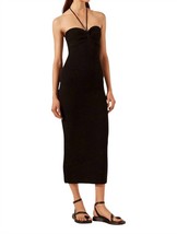 Shona Joy eve twist front halter midi dress in Black - size XS - $247.50