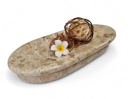 Decorative Bowl 31cm Oval Marble Plate Tray Bathroom Tray Stone Natural ... - $1,231.17 MXN