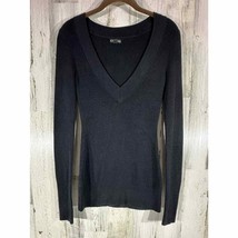 Express Womens Sweater Black Vneck Small Fitted READ - £15.75 GBP