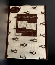 Cynthia Rowley Halloween Gnomes Bats Set Of 2 Standard Pillowcases Cotton White - £25.05 GBP