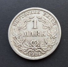 Germany 1 Mark Silver Coin 1904 D Xf Nr - $23.02