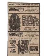 VINTAGE 1972 True Grit / Butch Cassidy Newspaper Advertisement John Wayne - £15.68 GBP