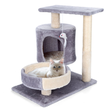 Cat Tree, Small Gray Cat Tower for Indoor Furniture with Scratching Post Condo - £43.70 GBP